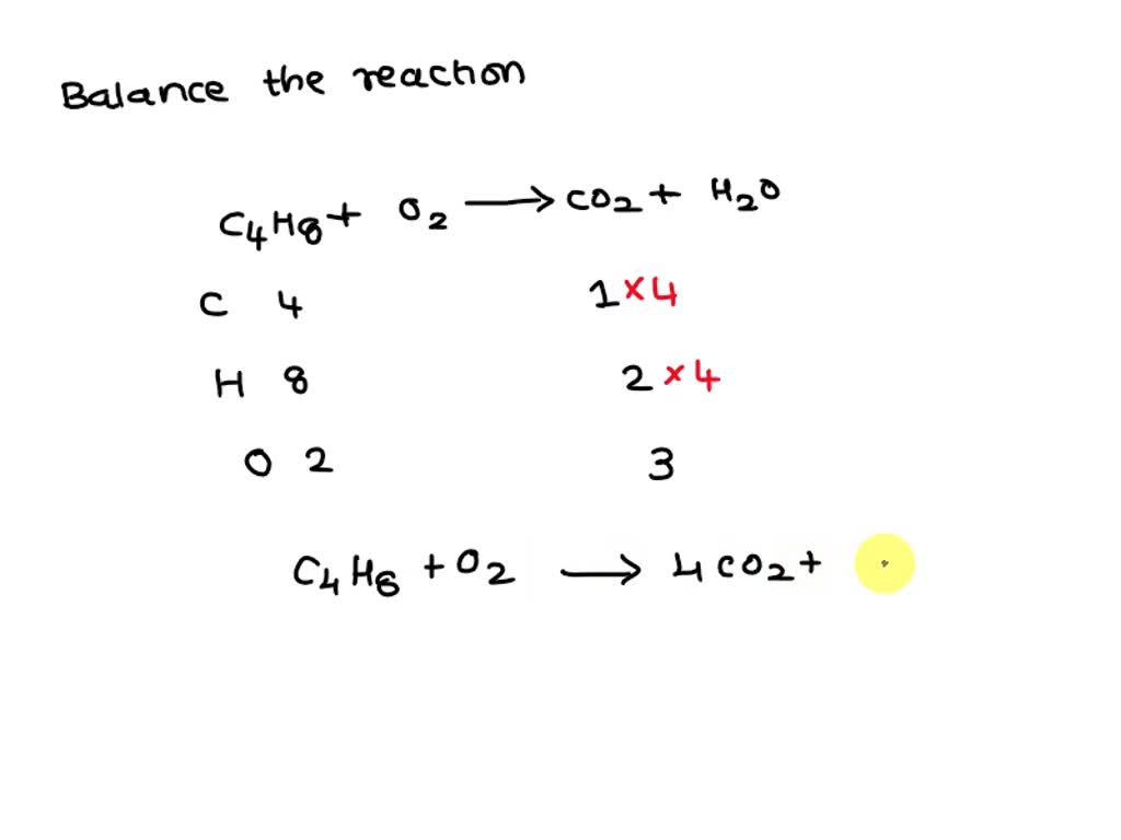 SOLVED write a balanced equation showing the reaction of butane with