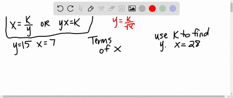 suppose-that-y-is-inversely-proportional-to-square-root-of-x-find-the-constant-of-proportionality-k-if-y-15-when-x-7-k-using-the-k-from-above-write-the-variation-equation-in-terms-of-x-y-usi-27114