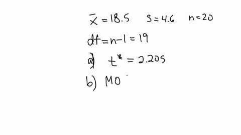 a-simple-random-sample-of-size-n-was-drawn-which-provided-a-sample-mean-of-x-185-with-a-standard-deviation-of-s-46-and-sample-size-n-20-the-population-is-known-to-be-normally-distributed-a-u-18218
