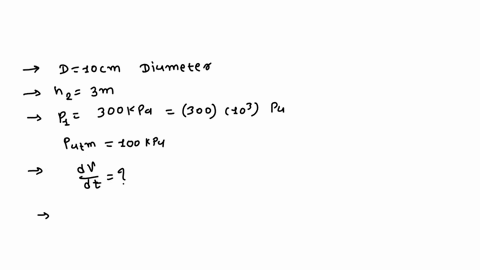 bernoulli-a-pressurized-tank-of-water-has-1ocm-diameter-orifice-at-the-bottom-where-water-discharges-to-the-atmosphere-the-water-level-is-3m-above-the-outlet-the-tank-air-pressure-above-the-18625