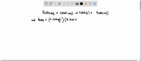 the-balanced-equation-for-the-neutralization-reaction-of-aqueous-h2so4-with-aqueous-koh-is-shown-h2so4aq2kohaq2h2olk2so4aq-what-volume-of-0360-m-koh-is-needed-to-react-completely-with-159-ml-41685
