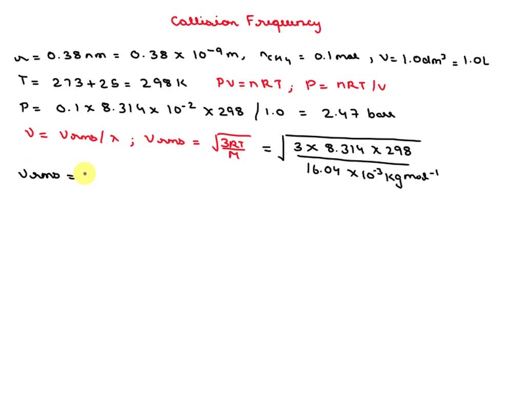 SOLVED: A methane, CH y molecule may be considered as spherical, with a ...