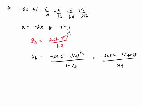 points-find-the-sum-of-each-of-the-geometric-series-given-below-for-the-value-of-the-sum-enter-an-expression-that-gives-the-exact-value-rather-than-entering-an-approximation-a-20-5-_-5-26-13-07258