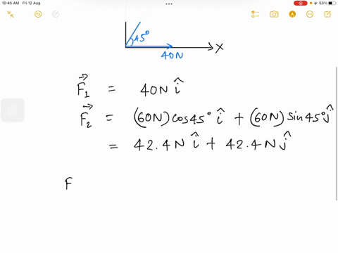 only-two-forces-act-on-an-object-mass319-kg-as-in-the-drawing-find-a-the-magnitude-and-b-the-direction-relative-to-the-x-axis-of-the-acceleration-of-the-object
