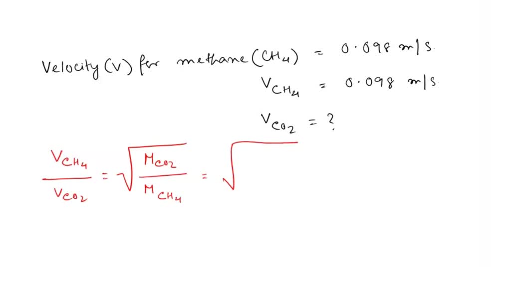 SOLVED: At a certain temperature, molecules of methane gas. CH4 have an ...