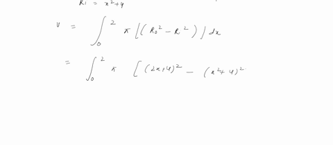 find-the-volume-of-the-solid-generated-by-revolving-the-region-bounded-by-the-given-lines-and-curves-about-the-x-axis-y-x-2-4-y-2x-4-03978