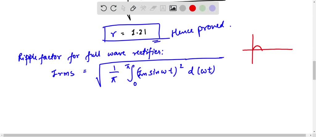 solved-prove-that-the-ripple-factor-of-a-half-wave-rectifier-is-1-21