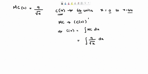 a-company-marginal-cost-function-is-where-x-is-the-number-of-units-find-the-total-cost-of-the-first-64-units-of-increasing-production-from-x-0-to-x-64-total-cost-preview-76671