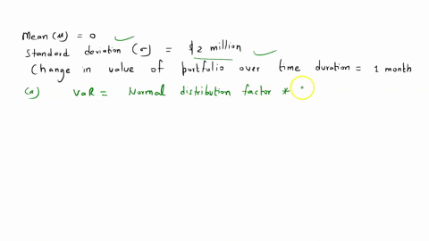 the-change-in-the-value-of-a-portfolio-in-one-month-is-normally-distributed-with-a-mean-of-zero-and-a-standard-deviation-of-2-million-a-calculate-the-var-and-es-for-a-confidence-level-of-98-76854