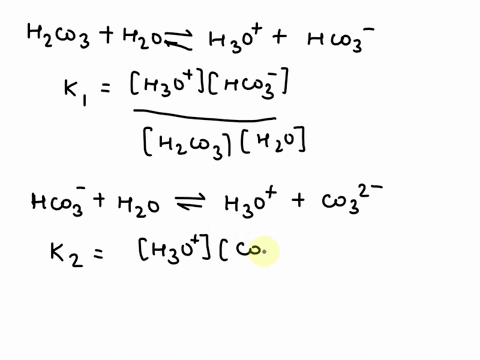 at-298k-the-equilibrium-constant-for-the-following-reaction-is-42010-7-h2co3aq-h2o-h3oaq-hco3-aq-the-equilibrium-constant-for-a-second-reaction-is-48010-11-hco3-aq-h2o-h3oaq-co32-aq-use-this-05942