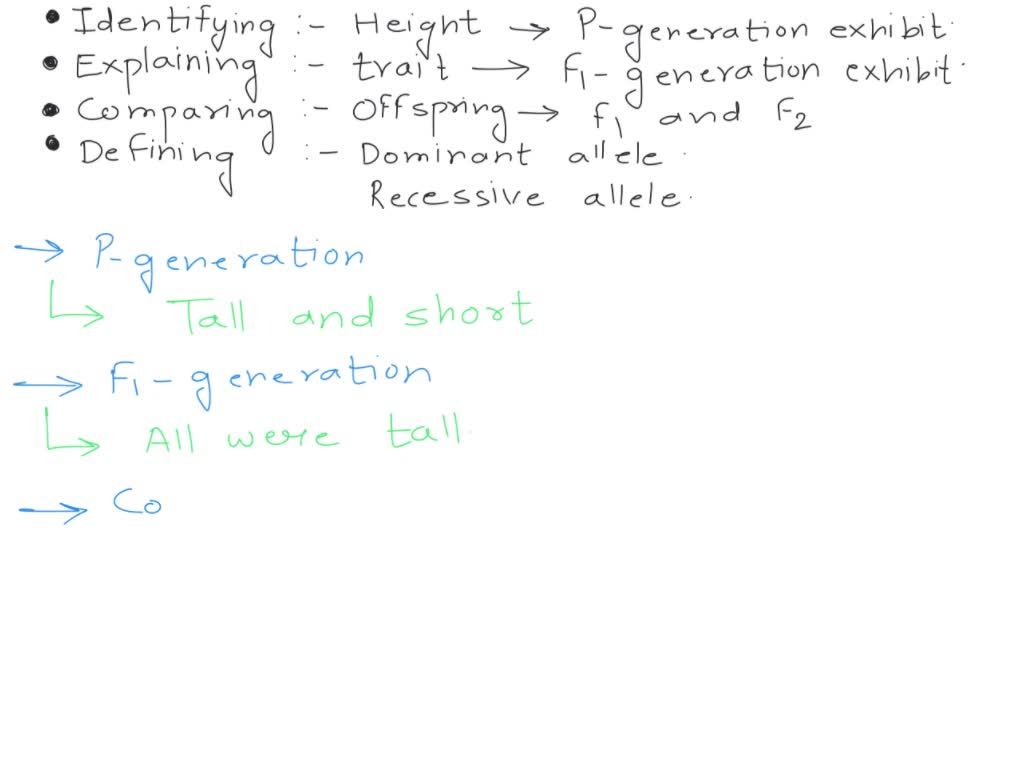 SOLVED: 'This is for science please help me! 1.a. Identifying In Mendel ...