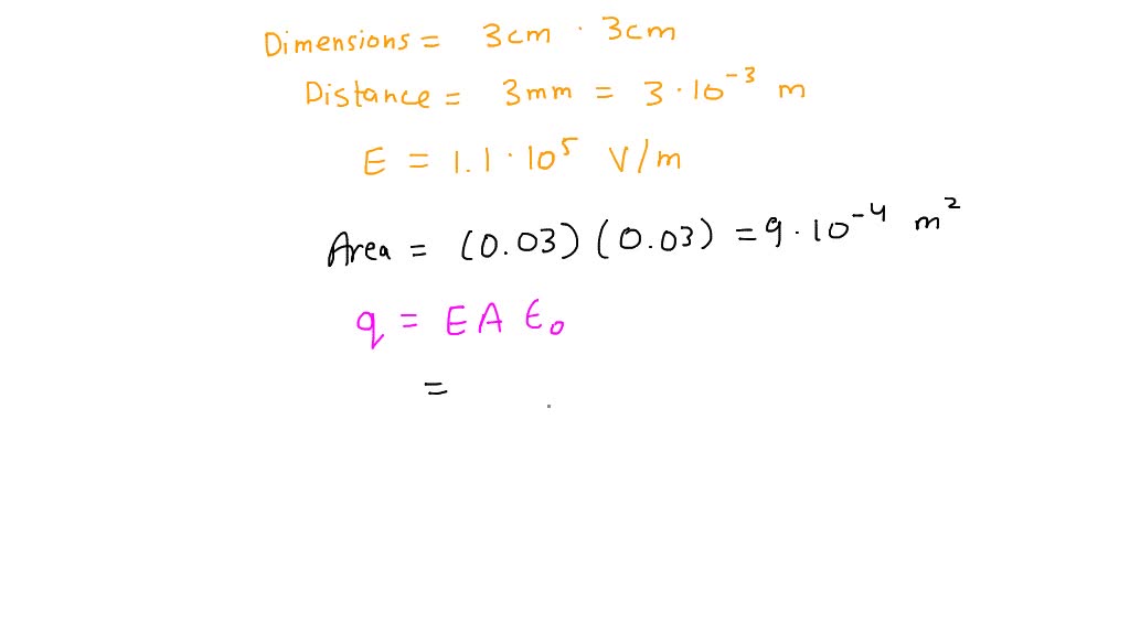 SOLVED A 3.0 cm Ã— 3.0 cm parallelplate capacitor has a 3.0 mm