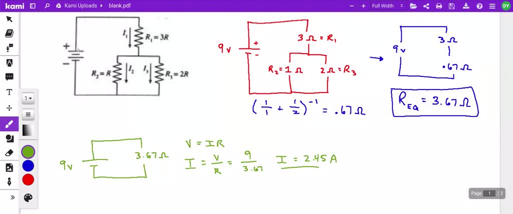 SOLVED: Circuits Worksheet Problem Statement: The battery voltage in ...