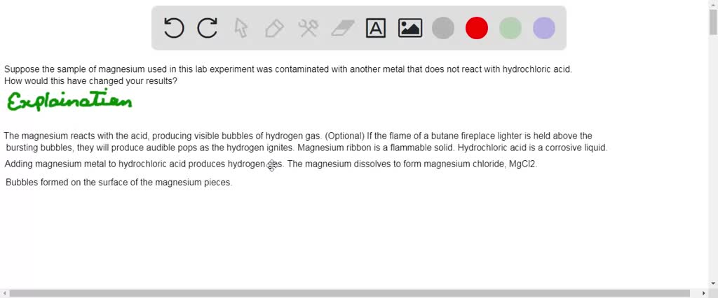 SOLVED: Suppose the sample of magnesium used in this lab experiment was