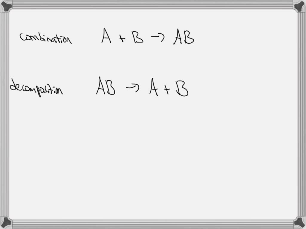 SOLVED: Which phrase best describes a chemical reaction? A. mixing two