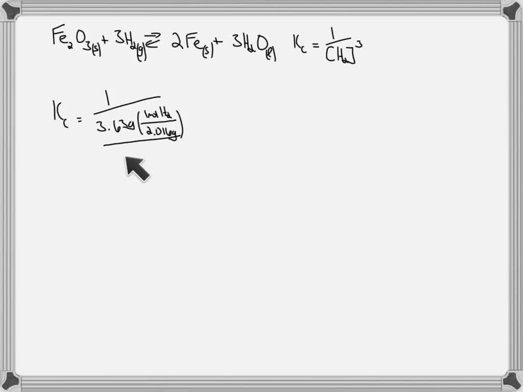 SOLVED Iron(III) oxide and hydrogen react to form iron and water, like