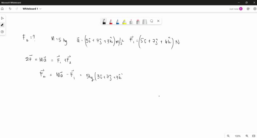 SOLVED: Two forces F1 and F2 are acting on a mass M=5.0 kg. The force ...