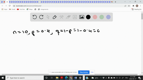 a-binomial-probability-experiment-is-conducted-with-the-given-parameters-compute-the-probability-of-x-successes-in-the-n-independent-trials-of-the-experiment-n10-p04-x5-p5-37271