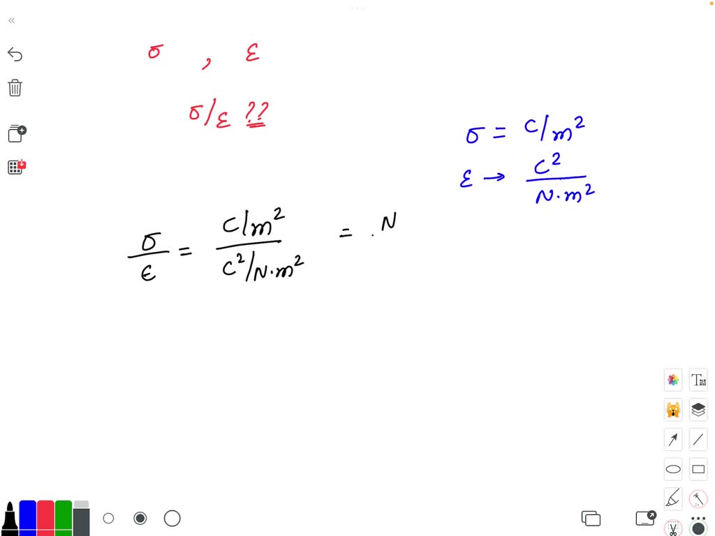 SOLVED If Ïƒ = surface charge density and Îµ = electric permittivity