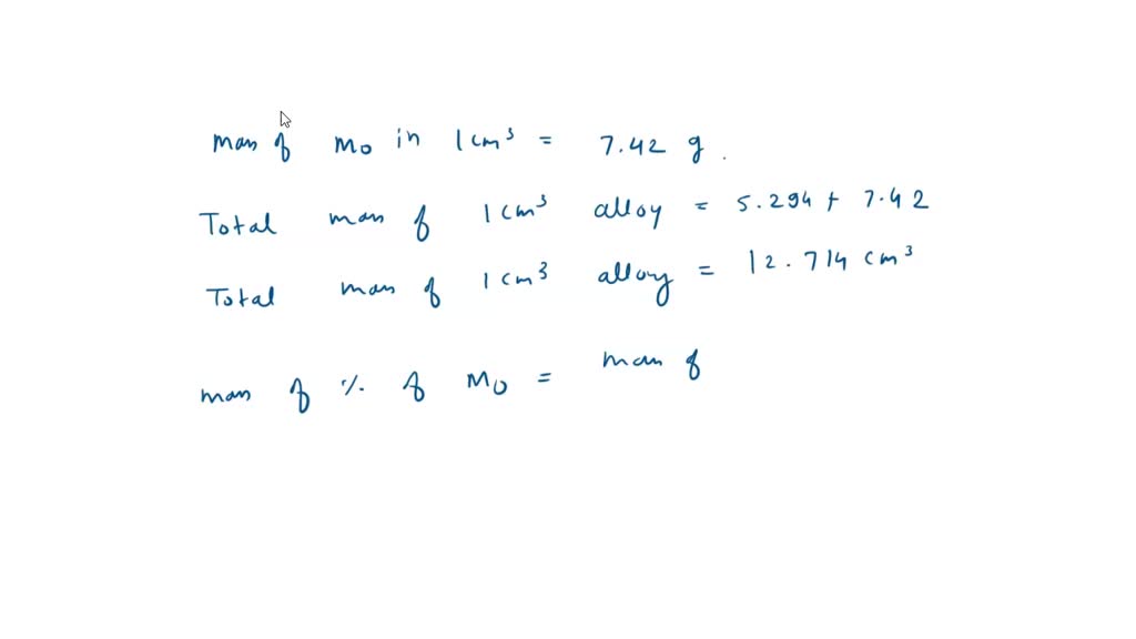SOLVED Q3 Molybdenum (Mo) forms a substitutional solid solution with