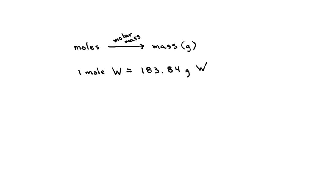 SOLVED A chemist weighed out 51.3 g of tungsten. Calculate the number