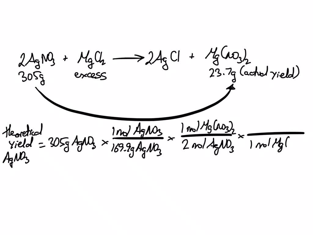 Silver Nitrate reacts with Magnesium Chloride to produce Silver