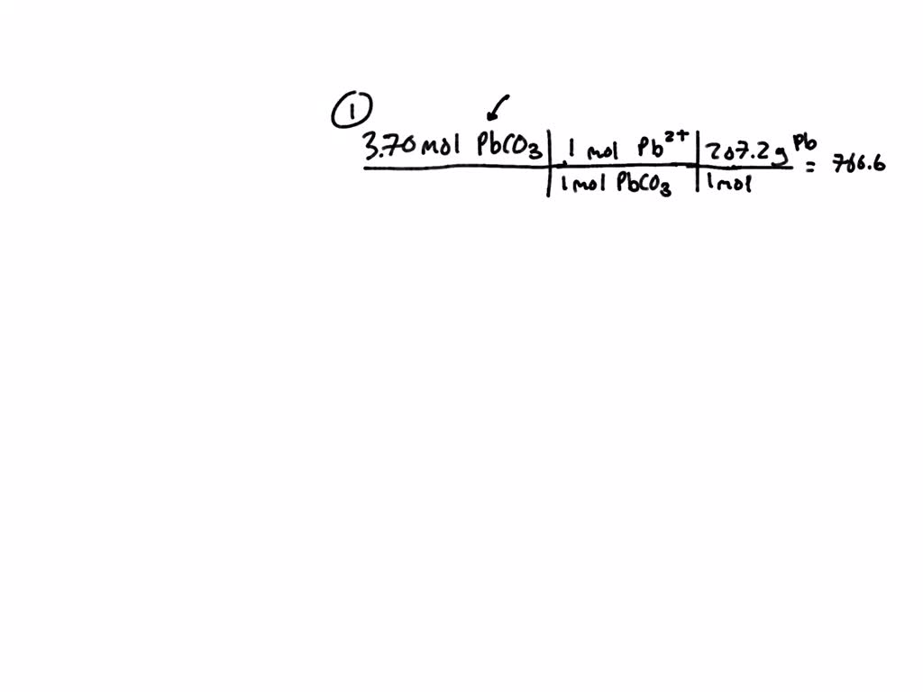 SOLVED The formula for lead(II) carbonate is PbCO3. 1. How many GRAMS of Pb2+ are present in 3.
