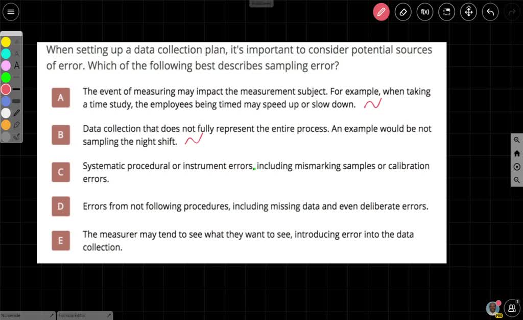 SOLVED When setting up a data collection plan, it's important to