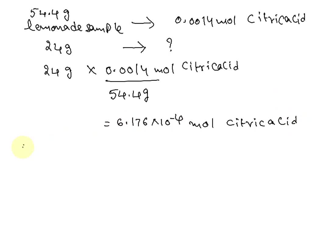 SOLVED Once you have the moles of citric acid, you are able to