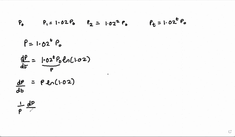 suppose-that-the-population-of-a-town-is-growing-continuously-at-an-annual-rate-of-2-per-fear-let-pt-be-the-population-of-the-town-in-year-t-write-differential-equation-that-describes-the-an-73493