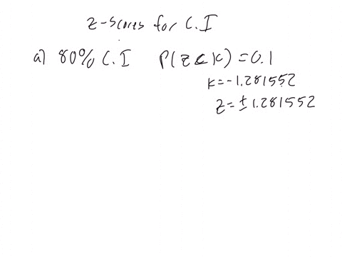 question-1-find-the-z-values-based-on-a-standard-normal-distribution-for-each-of-the-following-a-an-80-confidence-interval-for-a-proportion-round-your-answer-to-two-decimal-places-z-enter-your-answer-