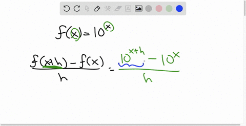 this-exercise-involves-difference-quotient-for-an-exponential-function-if-fx-10-show-that-fk-bz-fx-1090h4-simplify-your-answers-completely-at-each-step-fx-10-5o-b-_-flxh-10-fx-10-10-10-14-34798