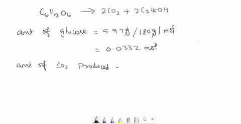 in-alcohol-fermentation-yeast-converts-glucose-to-ethanol-and-carbon-dioxide-c6h1206-2c2h5oh-2co2-if-597-g-of-clucose-are-reacted-and-144-l-of-co2-gas-are-collected-at-293-k-and-984-atm-what-65008