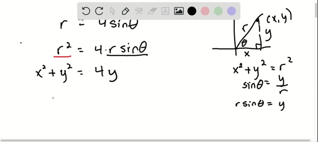 SOLVED: Convert the polar equation r=4sin(theta) to a rectangular equation