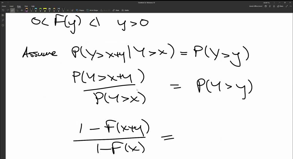 SOLVED: Let X have an exponential distribution. (a) For x>0 and y>0 ...