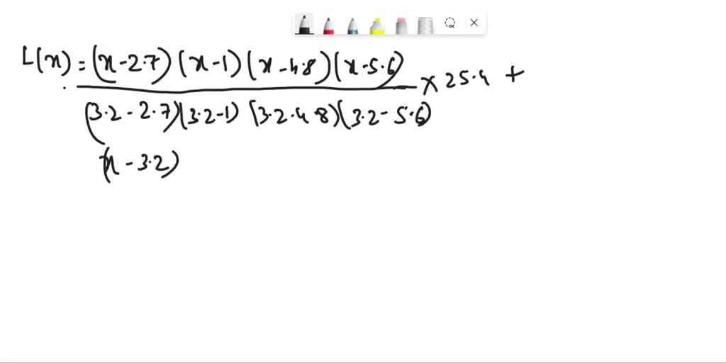 SOLVED: Question 4: Lagrangian interpolation: Suppose that we have the ...