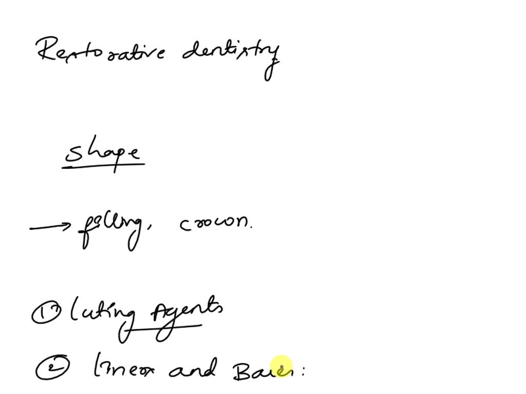 Identify at least six different types of restorative materials seen in