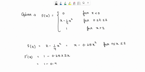 point-the-continuous-random-variable-has-cumulative-distribution-function-given-by-for-1-0-fx-412-for-0-2-for-1-2-partla-find-e-vx-correct-to-2-decimal-places-partb-find-the-value-of-correct-36335