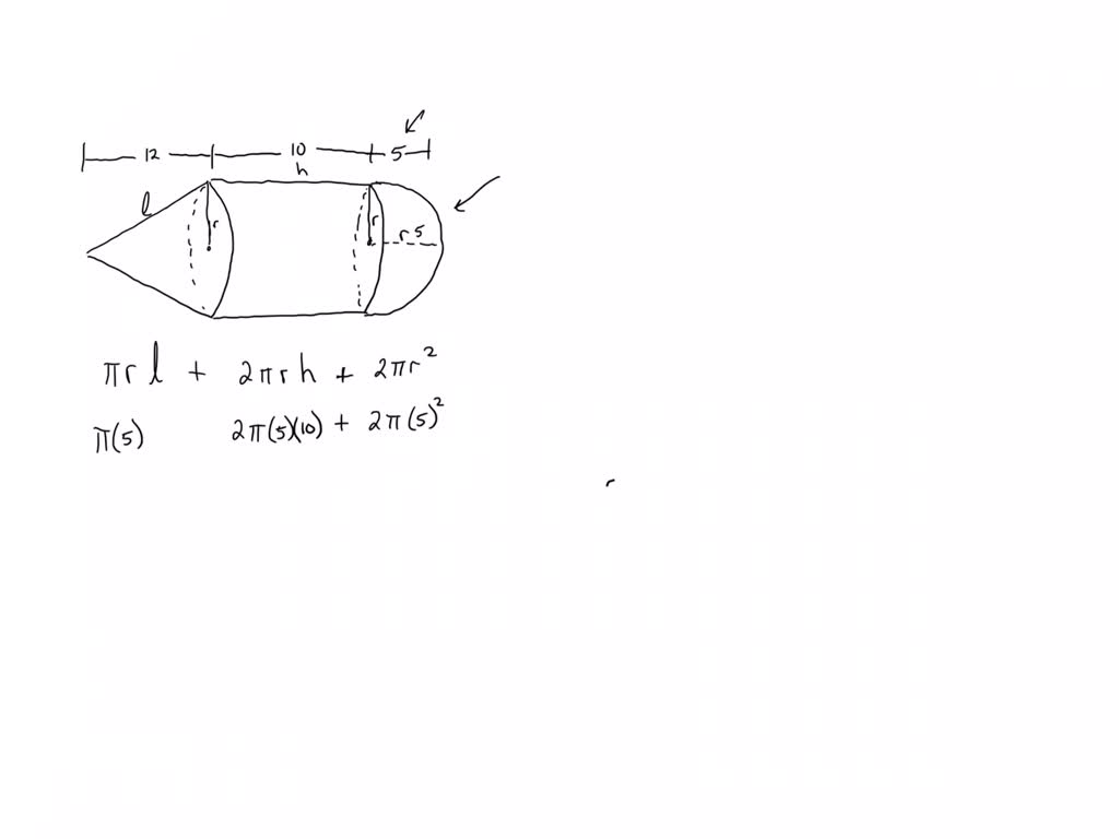 calculate the total surface area of combined cone cylinder hemisphere