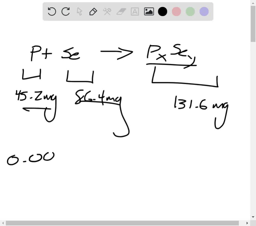 SOLVED A 45.2mg sample of phosphorus reacts with selenium to form 131