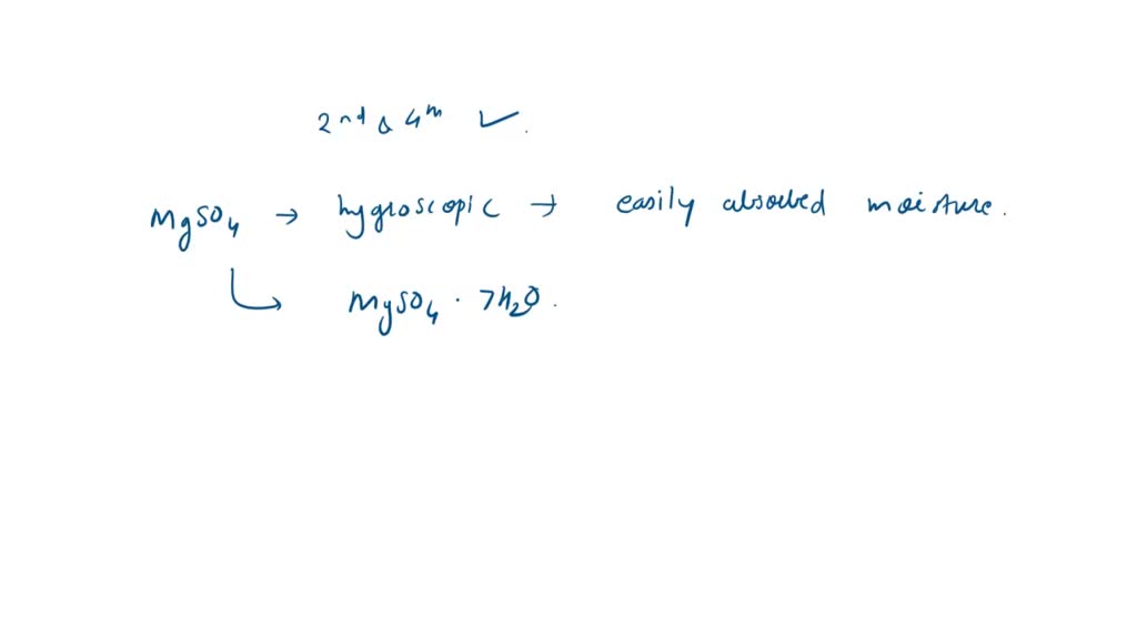 SOLVED QUESTION 6 Why are you going to use anhydrous MgSO4 instead of