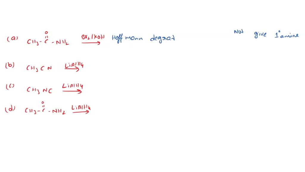 SOLVED: Which of the following reactions will not give a primary amine ...