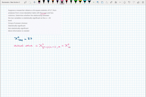 suppose-a-researcher-obtains-a-chi-square-statistic-of-87-from-analyses-from-cross-tabulation-table-with-five-rows-and-two-columns-determine-whether-the-relationship-between-the-two-variable-86665
