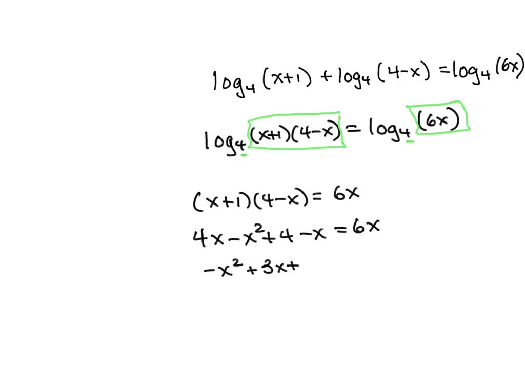 SOLVED: Solve for all values of x log6 ( (4x + 1) = 1 Submit Answer ...