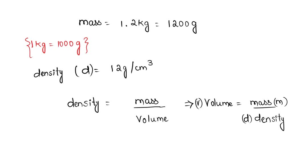 View question - A block with a volume of 12 cm3 has a density of 3 g/cm3.  The block is cut into two pieces. One piece has a volume of 8