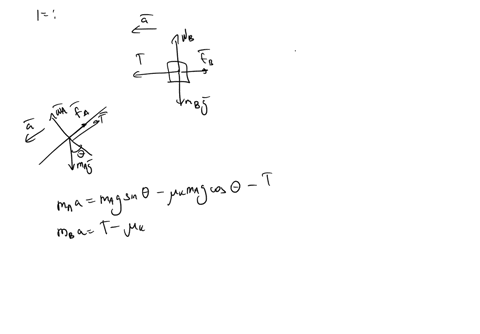 in-the-figure-below-block-a-has-mass-mal-40-kg-and-block-b-has-mass-tb-20-kg-the-coefficient-of-sliding-friction-between-block-b-and-the-horizontal-surface-is-uk-050-the-inclined-surface-is-24564