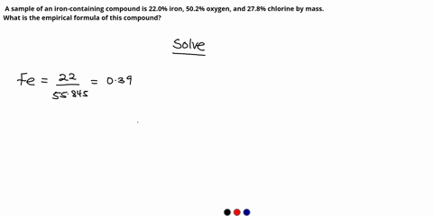 3104-a-sample-of-an-iron-containing-compound-is-220-iron-502-oxygen-and-278-chlorine-by-mass-what-is-the-empirical-formula-of-this-compound-48182