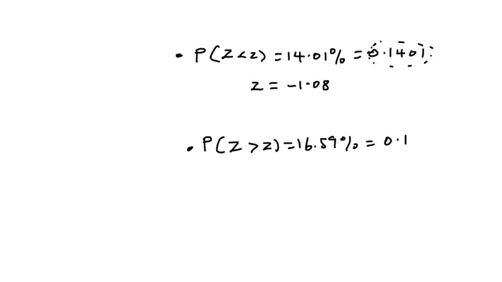 SOLVED: Texts: Use the normal table in your formula packet to answer ...