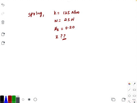 a-spring-with-spring-constant-k-125-nm-is-used-to-pull-a-25-n-wooden-block-horizontally-across-a-tabletop-the-coefficient-of-friction-between-the-block-and-the-table-is-k-020-by-how-much-does-this-spr