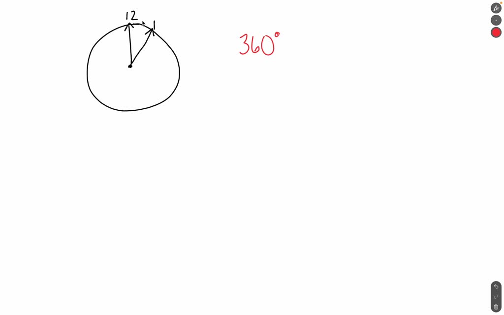 SOLVED The hour hand of a clock moves from 12 to 1 o'clock. Through
